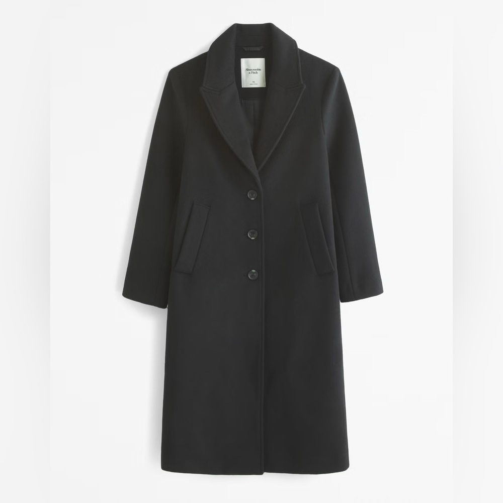 Abercrombie Wool-Blend Tailored Topcoat NWT